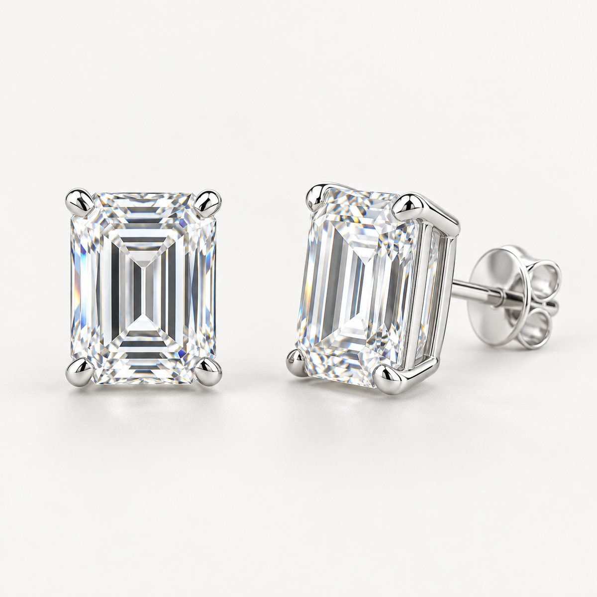 Emerald-Cut Studs